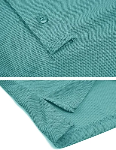 Vista 3 de Camiseta de cuello polo táctica Tacvasen para hombre, diseño de manga larga y corta, para deportes y uso al aire libre