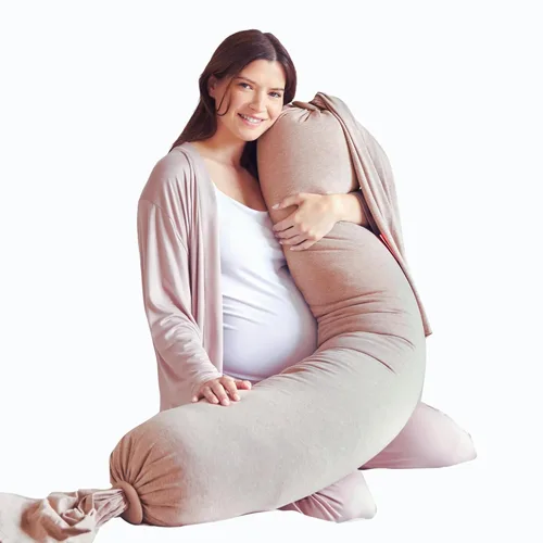 Vista 11 de bbhugme Almohada de embarazo, oliva polvoriento, firmeza y forma ajustables Oliva polvorienta