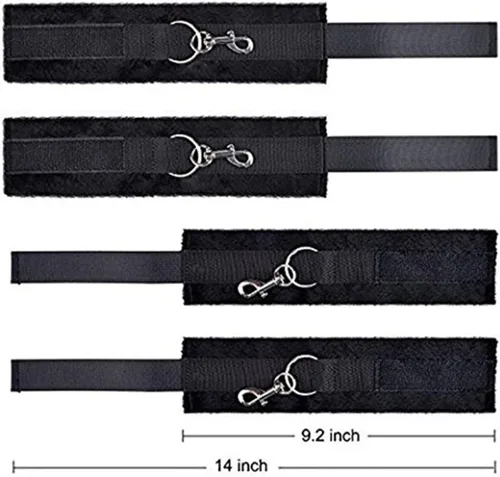 Vista 7 de Kit de sujeción de cama para cama de tamaño King, amarre sexual debajo del colchón, lazos sexuales de tamaño Queen para tobillos y muñecas, puños