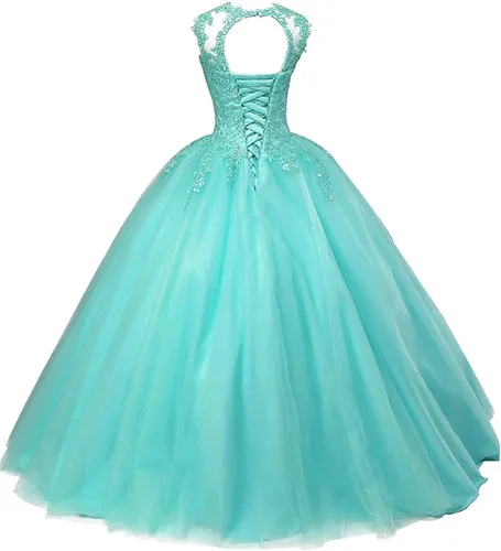 Vista 7 de Vestidos de quinceañera de encaje con cuentas para mujer dulce vestido de fiesta de 16 apliques