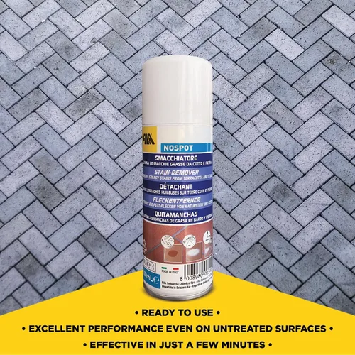 Vista 4 de FILA Surface Care solutions, NOSPOT, espray quitamanchas para hormigón, Klinker y piedra natural, elimina las manchas de grasa y aceite
