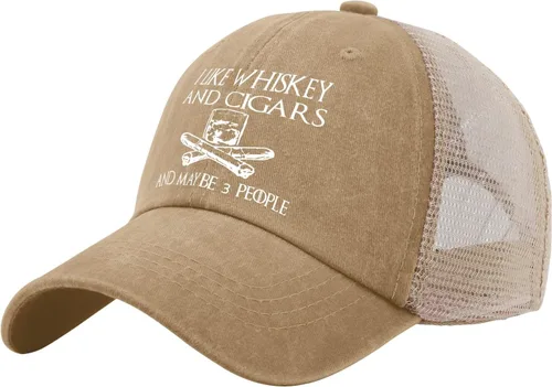 Vista 164 de Philysonic Funny Hat I Like Whisky and Cigars and Maybe 3 People Sombreros para Hombres Gorras de Béisbol Gorras Ajustables