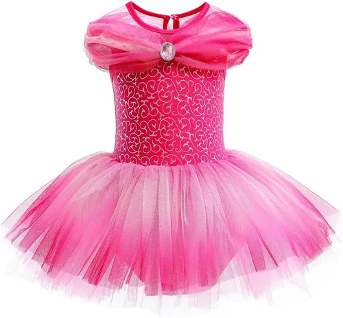 Vista 29 de Leotardos de princesa para niñas con falda de ballet y tutú para Halloween, Navidad, fiesta de cumpleaños, vestido elegante