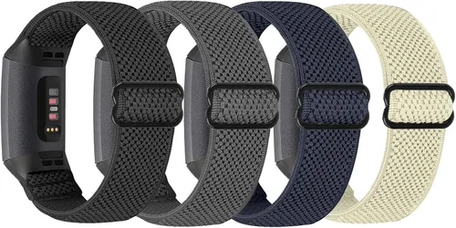 Vista 10 de Vodtian Correa de reloj de nailon elástica compatible con Fitbit Charge 4/Fitbit Charge 3 /SE, correas deportivas trenzadas ajustables Solo Loop