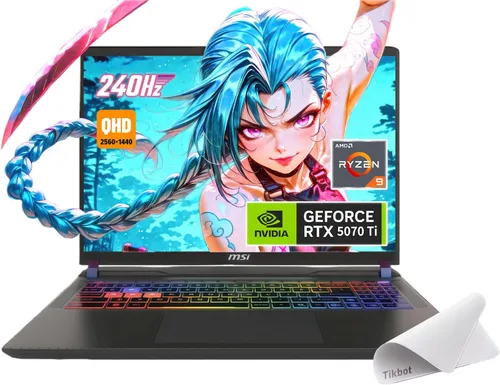 Vista 10 de msi Portátil para juegos Vector 16 HX AI, 16 pulgadas QHD+ IPS 240Hz, procesador AMD Ryzen 9-8940HX, GeForce RTX 5070 Ti, retroiluminación RGB