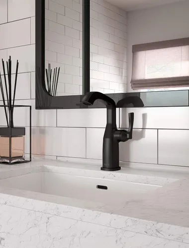 Vista 2 de DELTA FAUCET 676-BLLHP-DST Stryke Grifo de altura media menos mango negro mate solo agujero