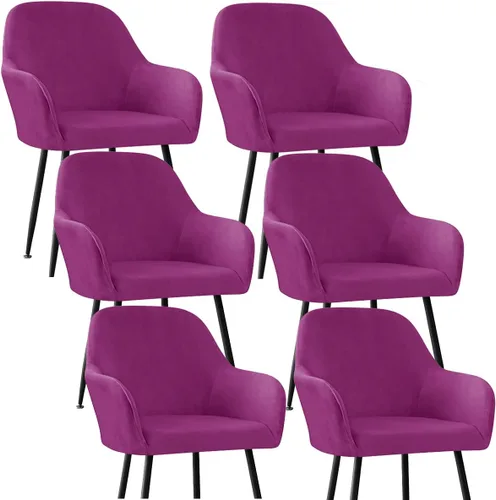 Vista 42 de Fundas protectoras de terciopelo elástico para sillas de comedor con brazos y respaldo curvado pequeño, juego de 6/4/2 para cocina, oficina, hogar