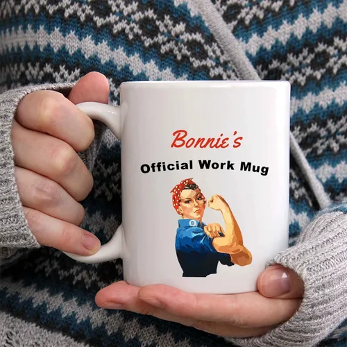 Vista 2 de Bonnie Taza de café – Taza de trabajo oficial de cerámica personalizada con nombre, idea de regalo personalizada para mujeres/niñas, regalo