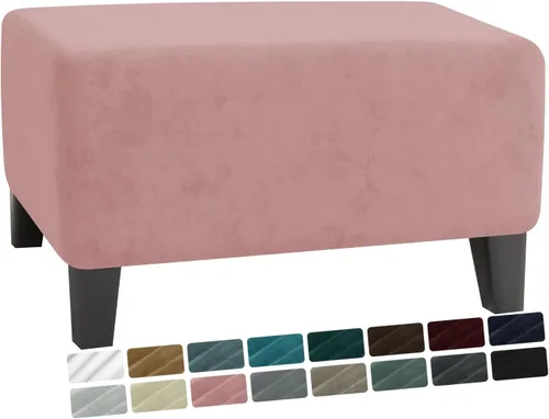 Vista 17 de MAXIJIN Funda Otomana de Terciopelo Cubierta Rectangular Elástica Cubiertas de Otomano Cuadradas Funda Rectangular Lavable para Taburete de Pie