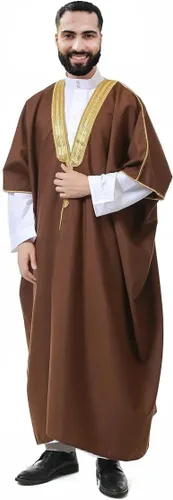 Vista 6 de Abaya (Bisht) - Vestido de capa árabe - blanquecino (LEW-C30), Blanco sucio