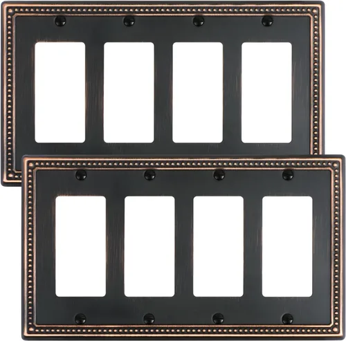 Vista 14 de Paquete de 2 cubiertas de placa de interruptor de luz de doble palanca, cubiertas decorativas de placa de doble interruptor Pearls, placa de pared