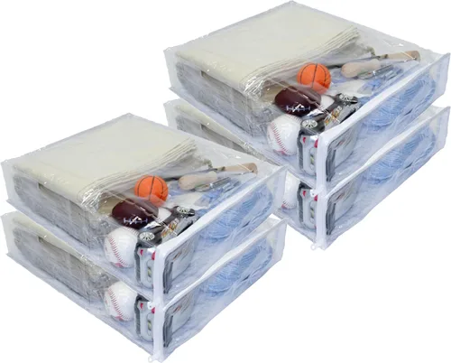 Vista 6 de Paquete de 1 bolsa de almacenamiento de vinilo resistente con cremallera (transparente) (15 x 18 x 4 pulgadas), 4.7 galones