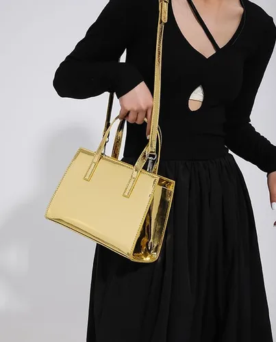 Vista 3 de Bolso de noche para mujer, bolso de mano de cuero, bolso de hombro pequeño, bolso de mano brillante, bolso de mano con asa superior 2023