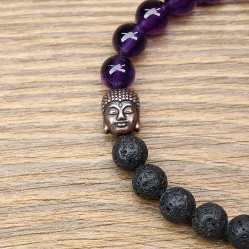 Vista 6 de COAI Pulsera de oración para hombre y mujer, Piedra, ónix