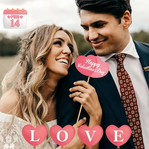 Vista 4 de Accesorios para cabina de fotos del día de San Valentín, accesorios para sesión de fotos para sesión de fotos, máscaras divertidas, gafas