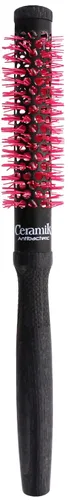 Vista 8 de TEK Cepillo redondo profesional de cerámica con barril tratado con oxígeno, mango de madera y cerdas naturales - Ideal para secar y peinar cabello