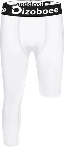 Vista 2 de Pantalones de compresión de una pierna 3/4 para niños y jóvenes, leggings atléticos para deportes, mallas de baloncesto para niños, pantalones