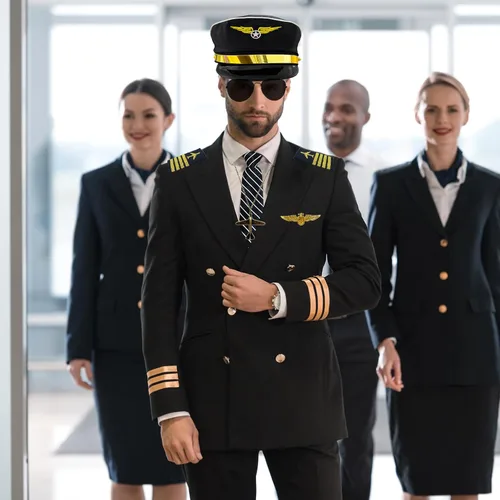 Vista 6 de 6 piezas de accesorios de disfraz de capitán piloto de aerolínea