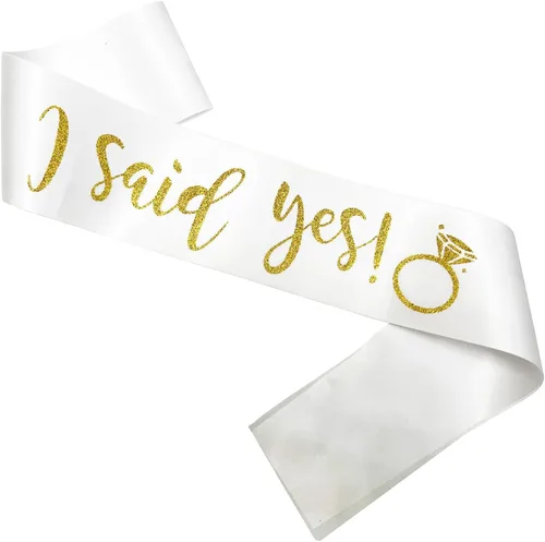 Vista 9 de Banda con texto en inglés "I Said Yes para mujer, propuesta de compromiso, banda de despedida de soltera para despedida de soltera, regalos de boda