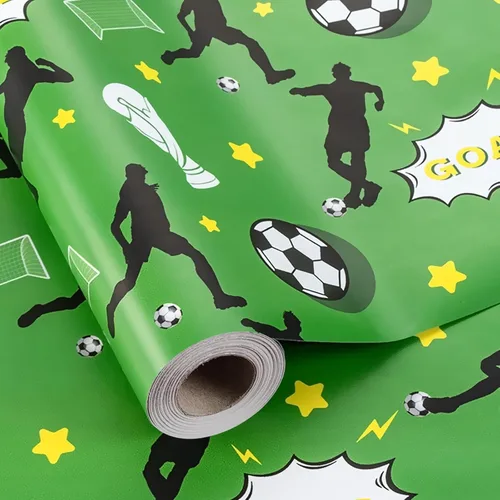 Vista 20 de Garbendy Papel de regalo de cumpleaños – Mini rollo – 17 pulgadas x 16.5 pies – Coloridas letras felices en papel azul papel de regalo perfecto