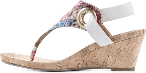 Vista 3 de WHITE MOUNTAIN Sandalias de cuña Aida para mujer Blanco