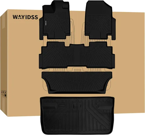 Vista 6 de Alfombrillas para KIA Carnival 2025 2026 (ajuste 7 y 8 asientos) con alfombrilla para maletero y respaldo TPE protección para todo tipo de clima