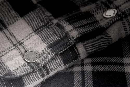 Vista 8 de HIGHWAY 21 Marksman - Camisa de franela a cuadros, con botones para motocicleta, tela protectora de algodón tejida