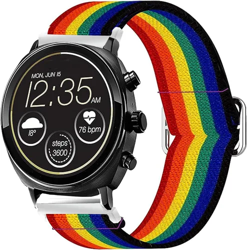 Vista 15 de Lamshaw Correa de repuesto ajustable de nailon elástico de liberación rápida de 0.86 pulgadas, accesorios compatibles con reloj inteligente Citizen