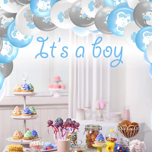 Vista 8 de Aoriher 45 globos de elefante de 12 pulgadas, globo de elefante para baby shower, para bebés, niños y niñas, revelación de género, suministros