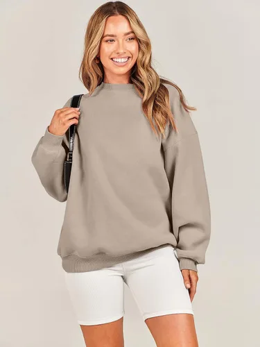 Vista 6 de ANRABESS Sudaderas de gran tamaño con capucha para mujer, cuello redondo, sin botones, ropa casual de otoño, ropa de preparación, adolescentes