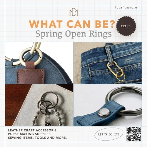 Vista 6 de CRAFTMEMORE 2pcs 1 3/8 pulgadas O Rings Snap Clip Gigger Spring Opening Llavero Hebilla Monedero Hardware SCOS (latón cepillado), Cobrizo cepillado
