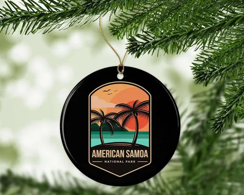 Vista 2 de Adorno de Parque Nacional de Samoa Americana – Regalo del Parque Nacional de Samoa Americana – Adorno de Navidad de Samoa Americana – Decoración