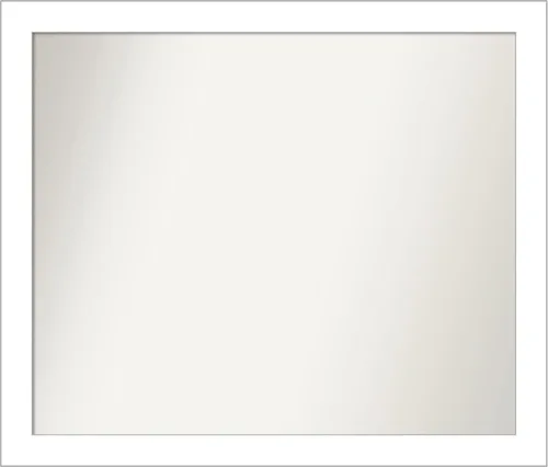Vista 405 de Amanti Art Espejo de baño blanco para sobre el fregadero, 24 x 26 pulgadas, espejo rectangular blanco y blanco, marco de madera contemporáneo
