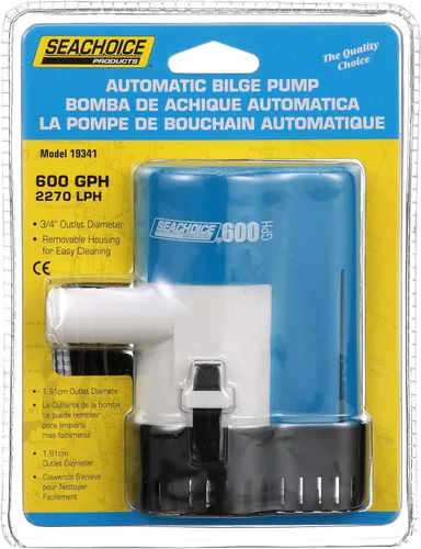 Vista 6 de Seachoice Bomba de sentina automática, 600 GPH, tamaño de manguera de 3/4 pulgadas, 2 amperios a 12 V CC