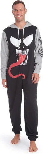 Vista 2 de Marvel Avengers Spider-Man Captain America Venom - Pijama de vellón con cremallera para adultos