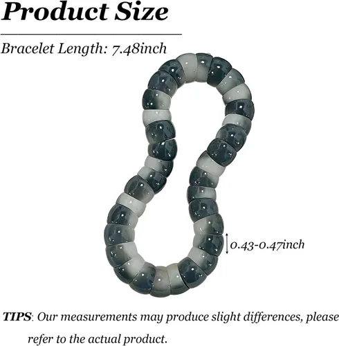 Vista 6 de Mudi - Pulsera para mujer con cuentas de semillas Bodhi naturales, pulsera elástica Zen Fidget alivia la ansiedad y el estrés