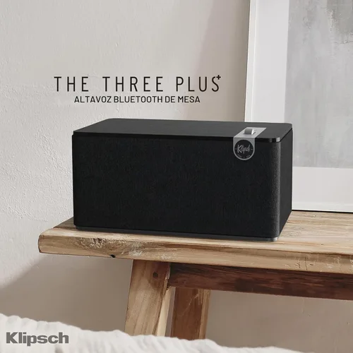 Vista 7 de Klipsch Sistema de altavoces Bluetooth Premium The Three Plus, listo para tocadiscos con entradas Phono/RCA, Bluetooth 5.3 con hasta 40 pies