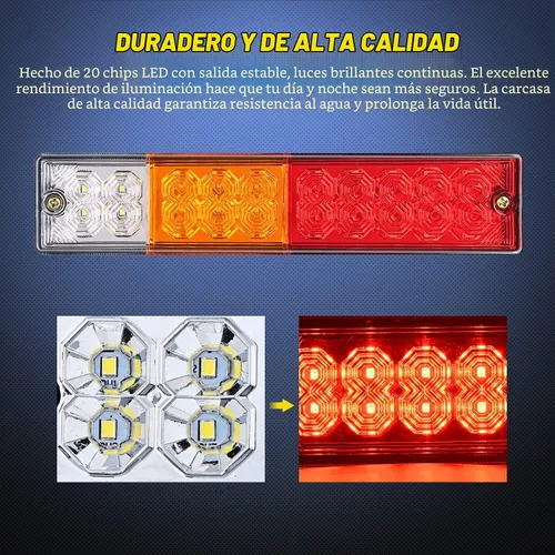 Vista 3 de Nilight Barra de luz trasera para remolque 2 piezas 20 LED luz de freno, luz automotriz, intermitentes, luces de marcha atrás IP65 impermeable