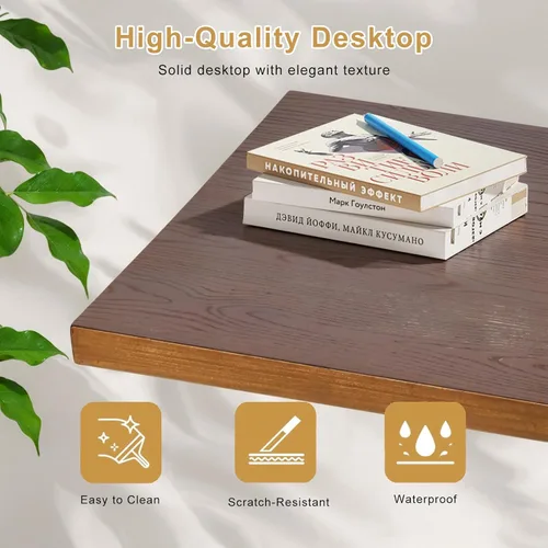 Vista 7 de LOKKHAN Escritorio industrial para portátil de 79 pulgadas, escritorio de madera maciza, escritorio de pared con estantes, mesa de computadora