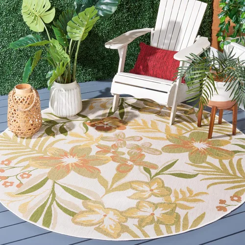 Vista 15 de SAFAVIEH Courtyard Collection - Alfombra de pasillo, 2 pies 3 pulgadas x 8 pies, color beige y óxido, no desprende pelusa y de fácil cuidado