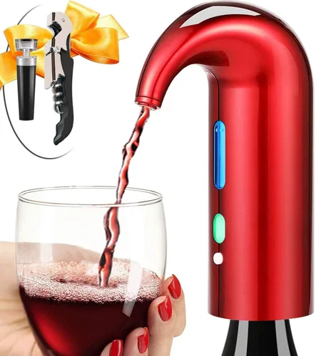 Vista 13 de Aireador eléctrico de vino, bomba dispensadora de vino, vertedor automático de vino, decantador de vino instantáneo, oxigenador de vino de un toque