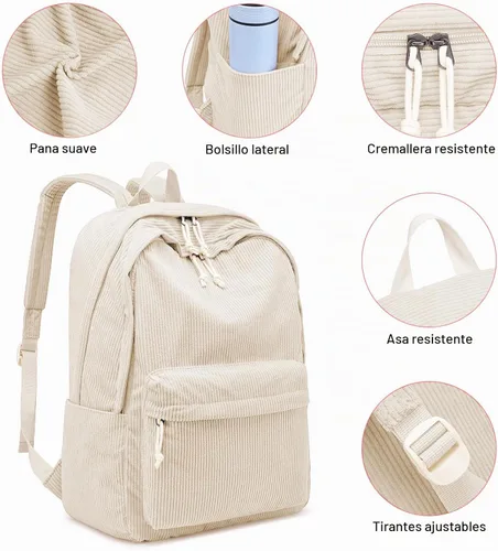 Vista 3 de ZUBOND Mochila para niñas y niños escolares, ligera, para adolescentes, estudiantes universitarios, mujeres y hombres, bonita mochila grande