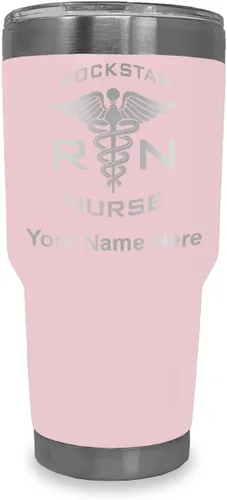 Vista 9 de LaserGram RN Rockstar - Vaso aislado al vacío de 20 onzas, grabado personalizado incluido (negro)