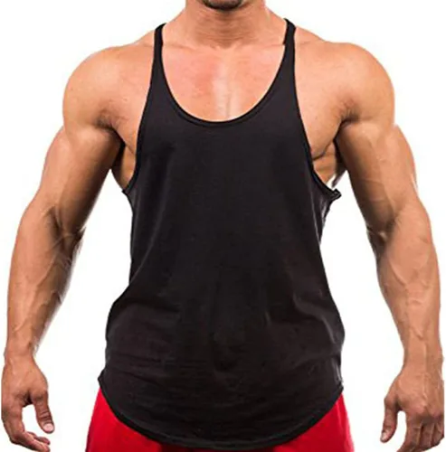 Vista 3 de ZUEVI Camiseta sin mangas para hombre, corte muscular, culturismo, gimnasio, chaleco con espalda en Y, camisetas de fitness