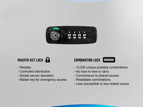 Vista 4 de BARSKA Caja ajustable de 300 llaves con cerradura de combinación, color gris