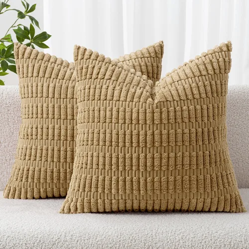 Vista 13 de MIULEE - Paquete de 2 fundas de cojín decorativas de corduroy, modernas y boho, suaves, con rayas, decoración del hogar, sofá, sala de estar, sillón