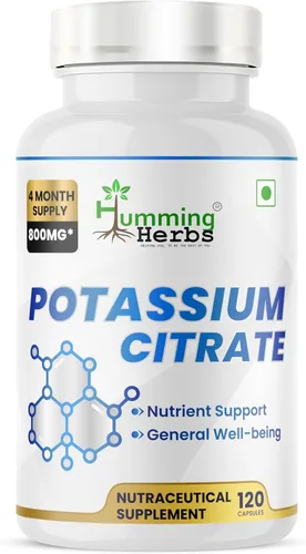 Vista 5 de Citrato de potasio 800 mg (306 mg de potasio elemental) – electrolitos y apoyo para el equilibrio del pH – vegano, sin OMG – 60 cápsulas