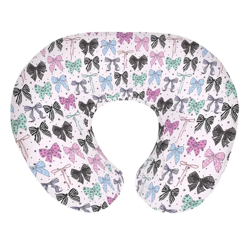Vista 16 de Fundas de almohada de lactancia con lazos de Navidad para niños y niñas, fundas de almohada de lactancia a cuadros para lactancia materna, cintas