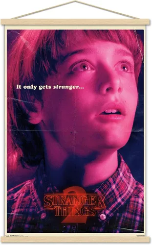 Vista 14 de Netflix Stranger Things: Season 2 - Póster de pared de Will Wall, 22.4 pulgadas de largo x 14.7 pulgadas, versión enmarcada de madera de granero