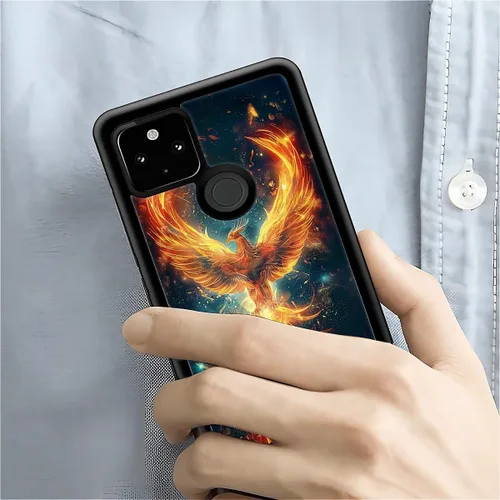 Vista 1492 de Compatible con Google Pixel 4A 5G Mobile Case Creative Acrylic Panel trasero Silicona Protección Grip especialmente diseñado para Google Pixel 4A 5G